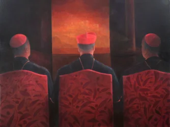 Three Cardinals, 2012 (akryl på lerret)